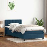 Box spring krevet s madracem tamnoplavi 80x220 cm baršunasti