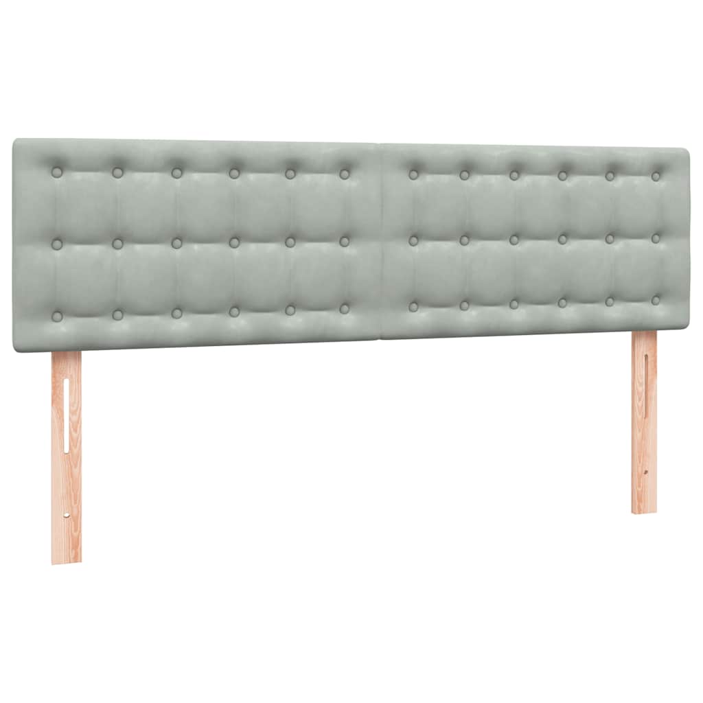Krevet s oprugama i madracem svjetlosivi 160x220 cm baršunasti