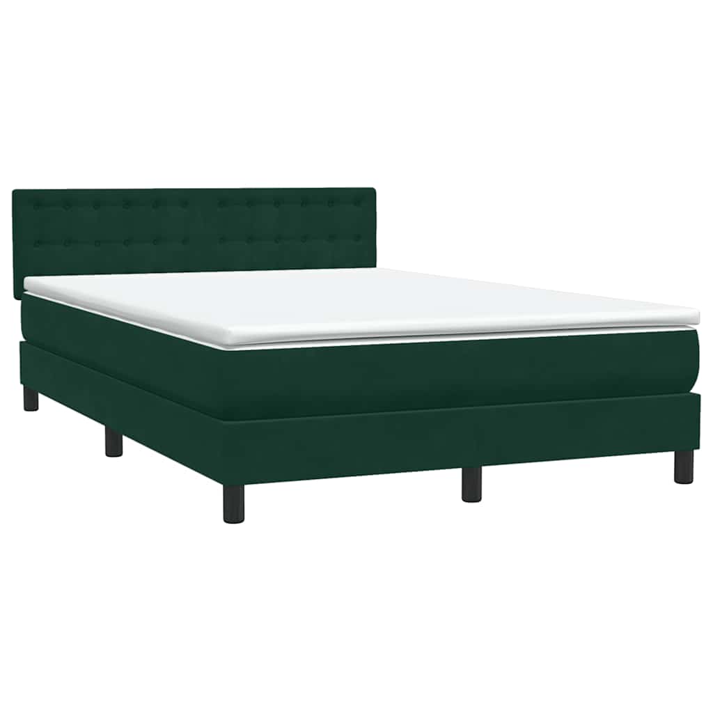Box Spring krevet s madracem tamno zeleni 160x220 cm baršun