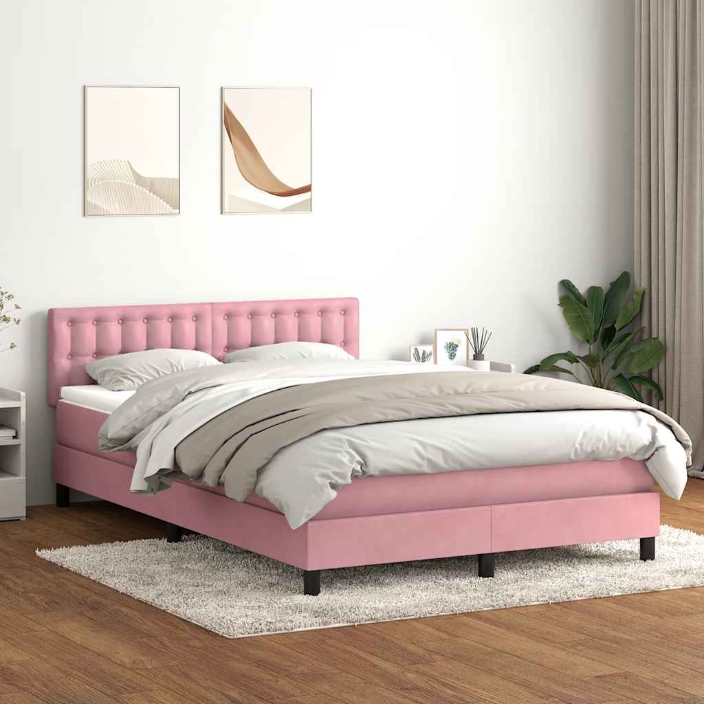 Box Spring krevet s madracem ružičasti 160x220 cm baršun