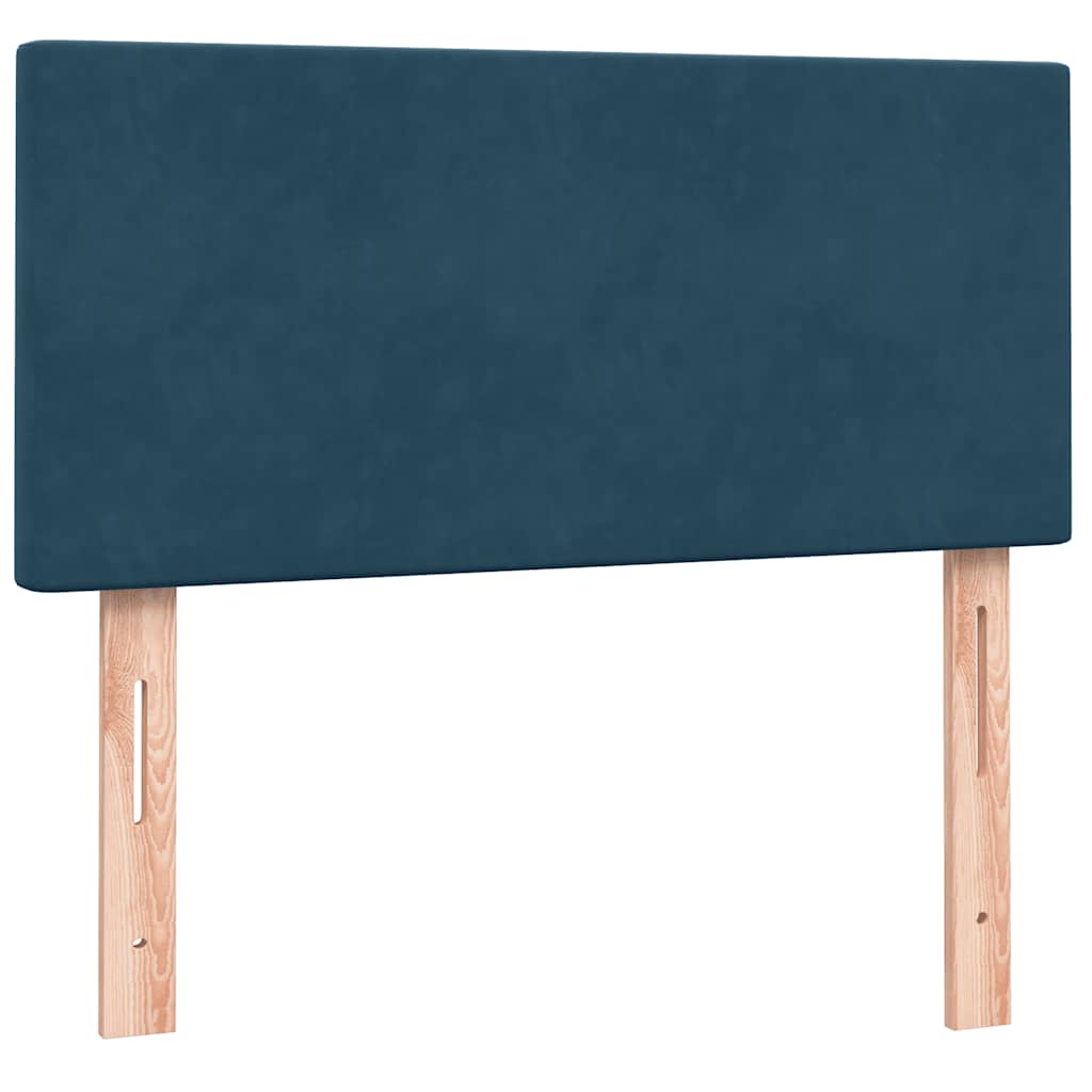 Box Spring krevet s madracem i LED tamnoplavi 80x210 cm baršun