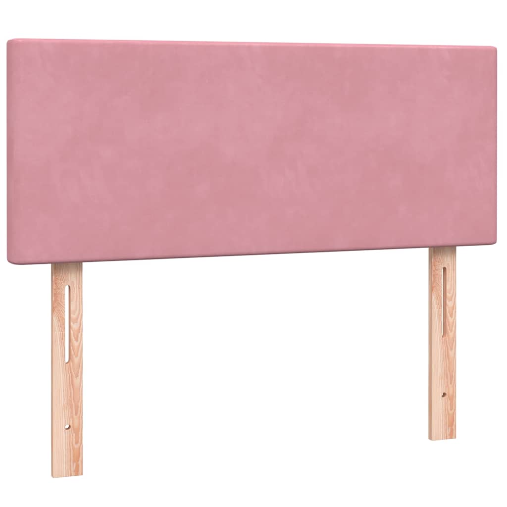 Krevet s oprugama i madracem LED ružičasti 120x210 cm baršunasti