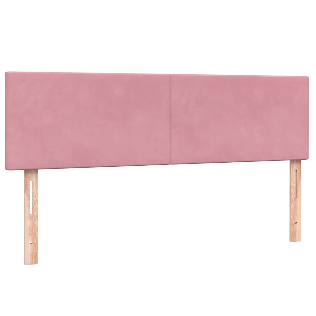 Krevet s oprugama i madracem LED ružičasti 140x210 cm baršunasti