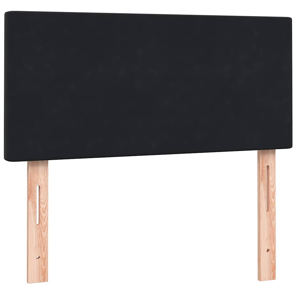 Box Spring krevet s madracem i LED crni 80 x 220 cm baršunasti
