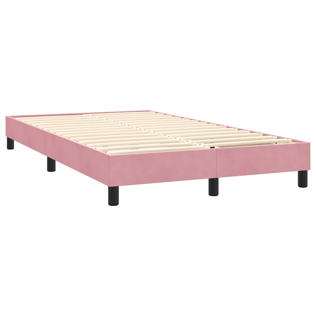 Box Spring krevet s madracem i LED ružičasti 120x220 cm samt