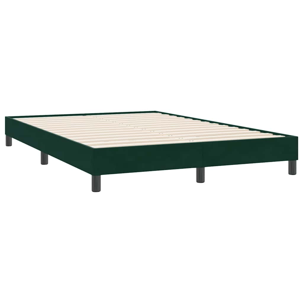 Box Spring krevet s madracem i LED tamno zeleni 160x220 cm baršun