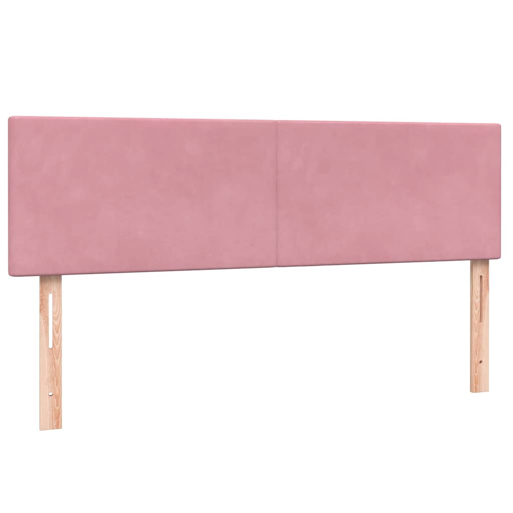 Box Spring krevet s madracem i LED ružičasti 160x220 cm baršun