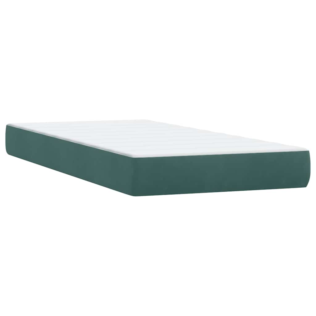 Box Spring krevet s madracem i LED tamno zeleni 180x220 cm baršun