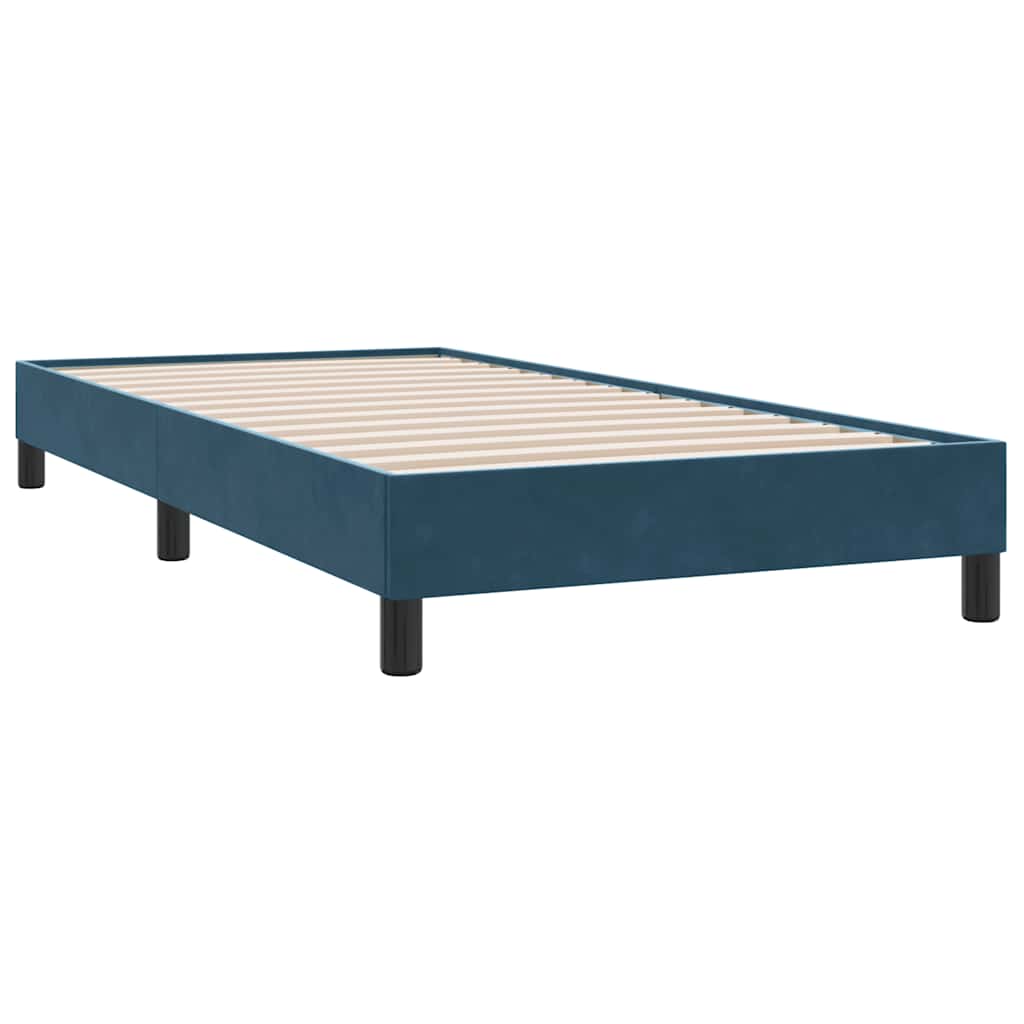 Box Spring krevet s madracem i LED tamnoplavi 80x210 cm baršun