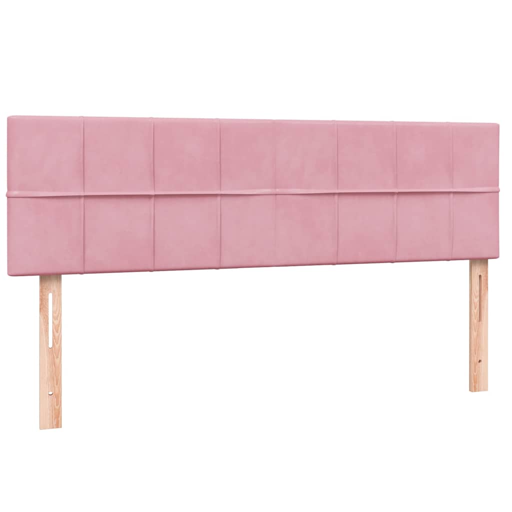 Krevet s oprugama i madracem LED ružičasti 140x210 cm baršunasti