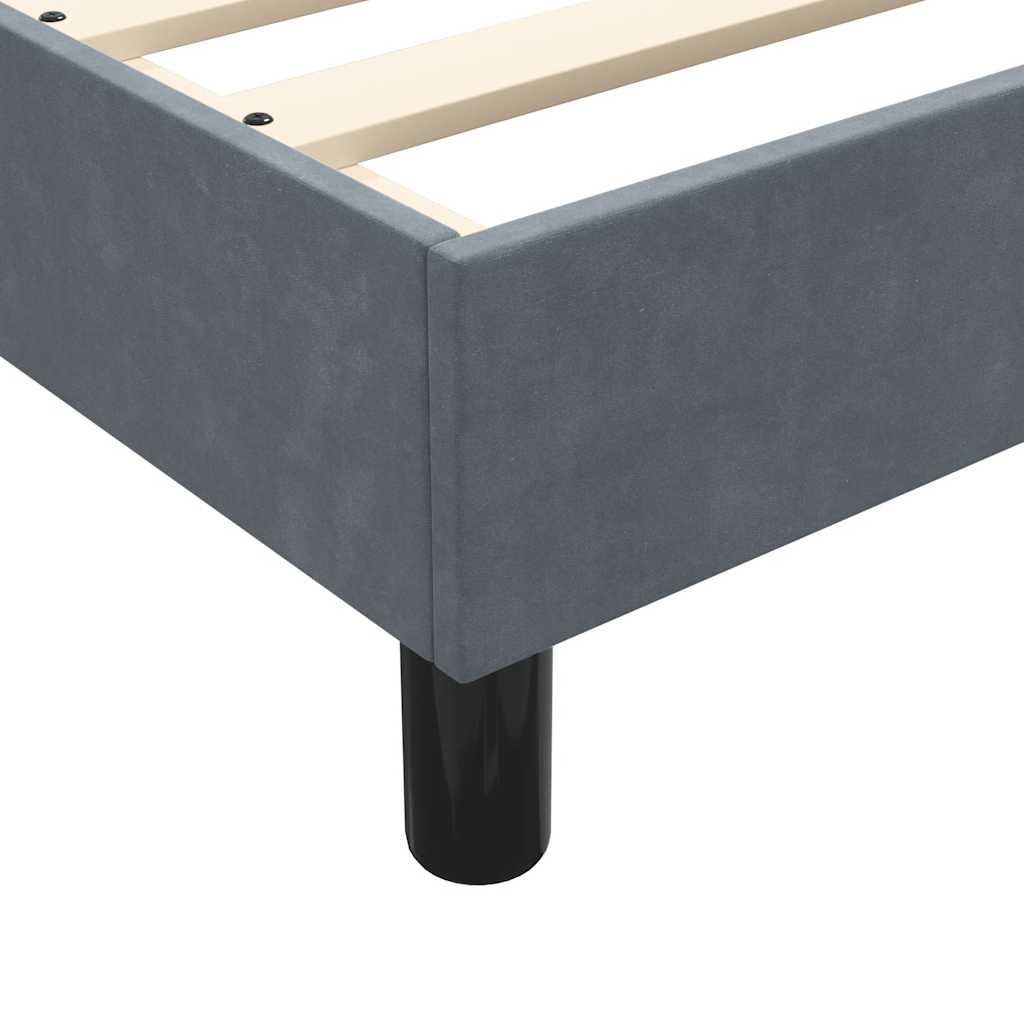 Krevet s oprugama i madracem LED tamnosivi 180x210 cm baršunasti