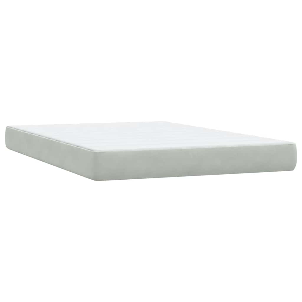 Krevet s oprugama i madracem LED svjetlosivi 160x220 cm baršunasti