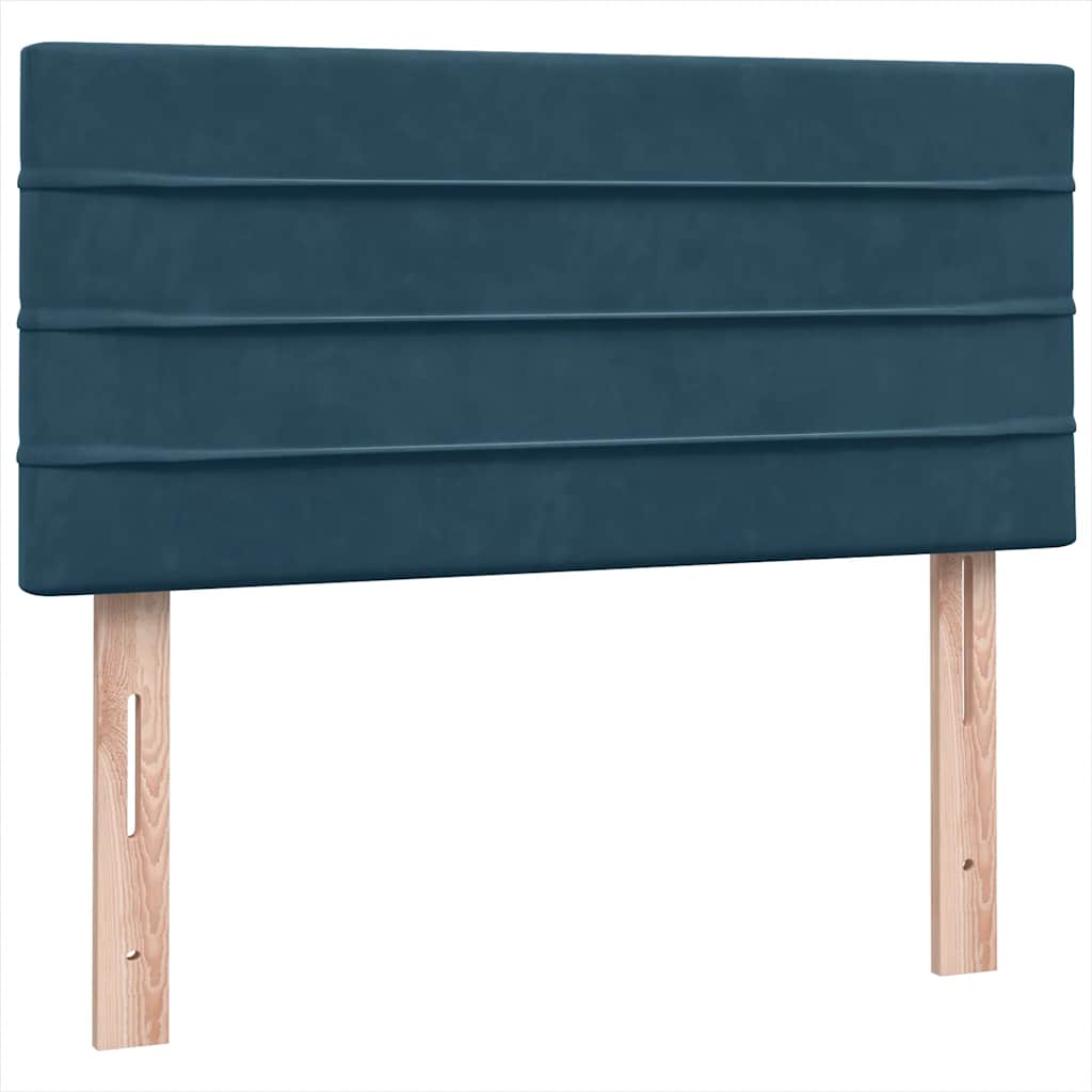 Box Spring krevet s madracem i LED tamnoplavi 80x210 cm baršun