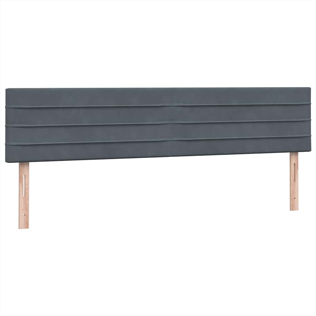 Krevet s oprugama i madracem LED tamnosivi 180x210 cm baršunasti