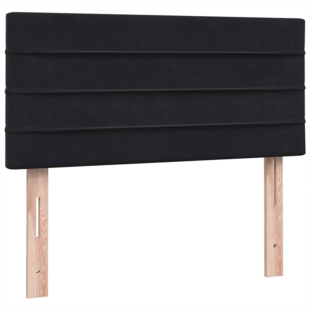 Box Spring krevet s madracem i LED crni 80 x 220 cm baršunasti