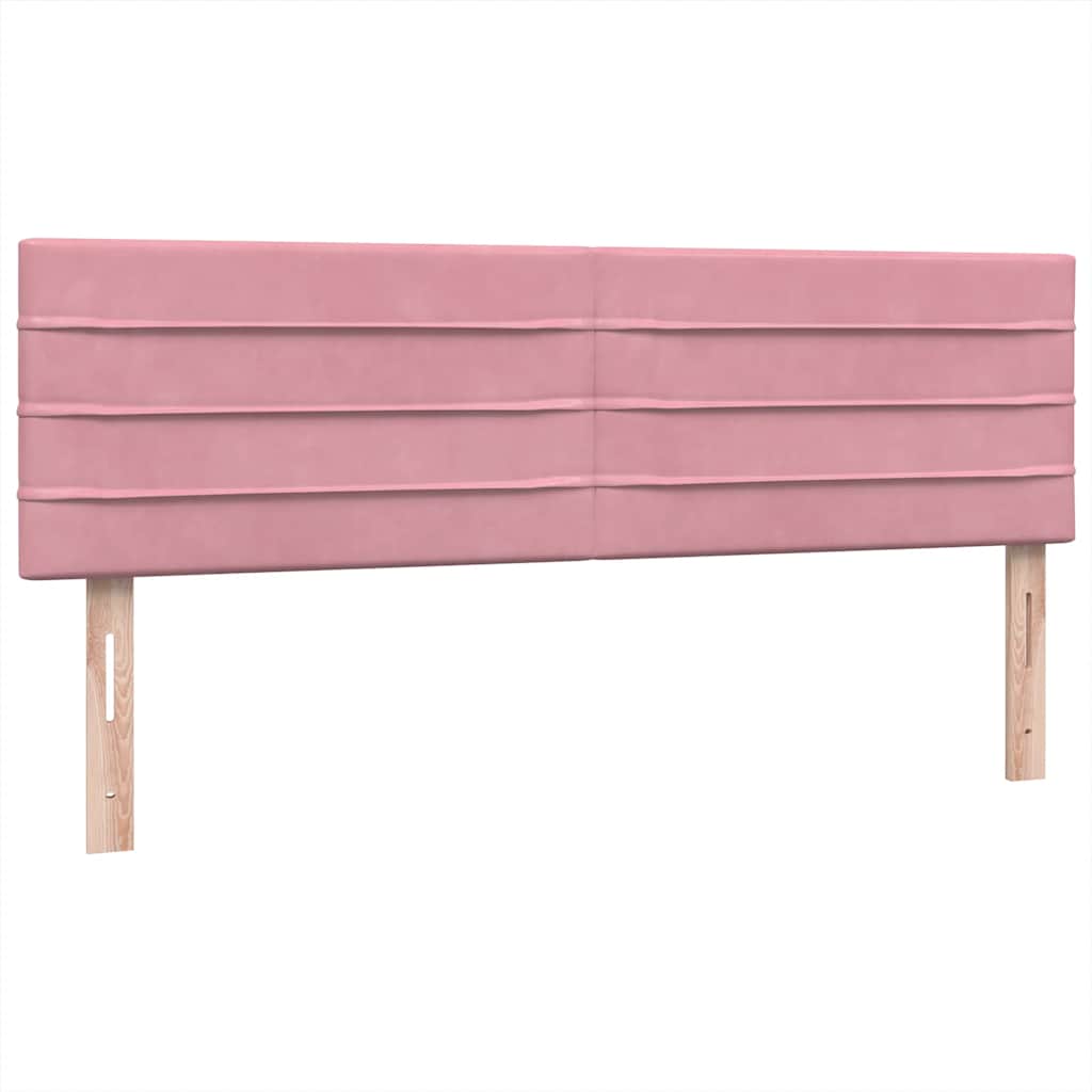 Box Spring krevet s madracem i LED ružičasti 140x220 cm baršun