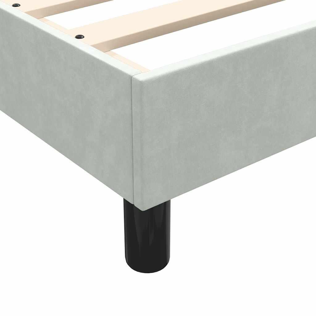 Krevet s oprugama i madracem LED svjetlosivi 160x220 cm baršunasti