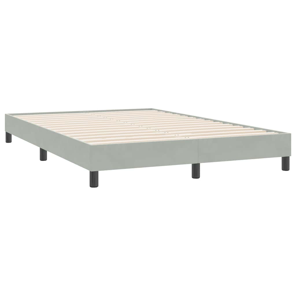Krevet s oprugama i madracem LED svjetlosivi 160x220 cm baršunasti