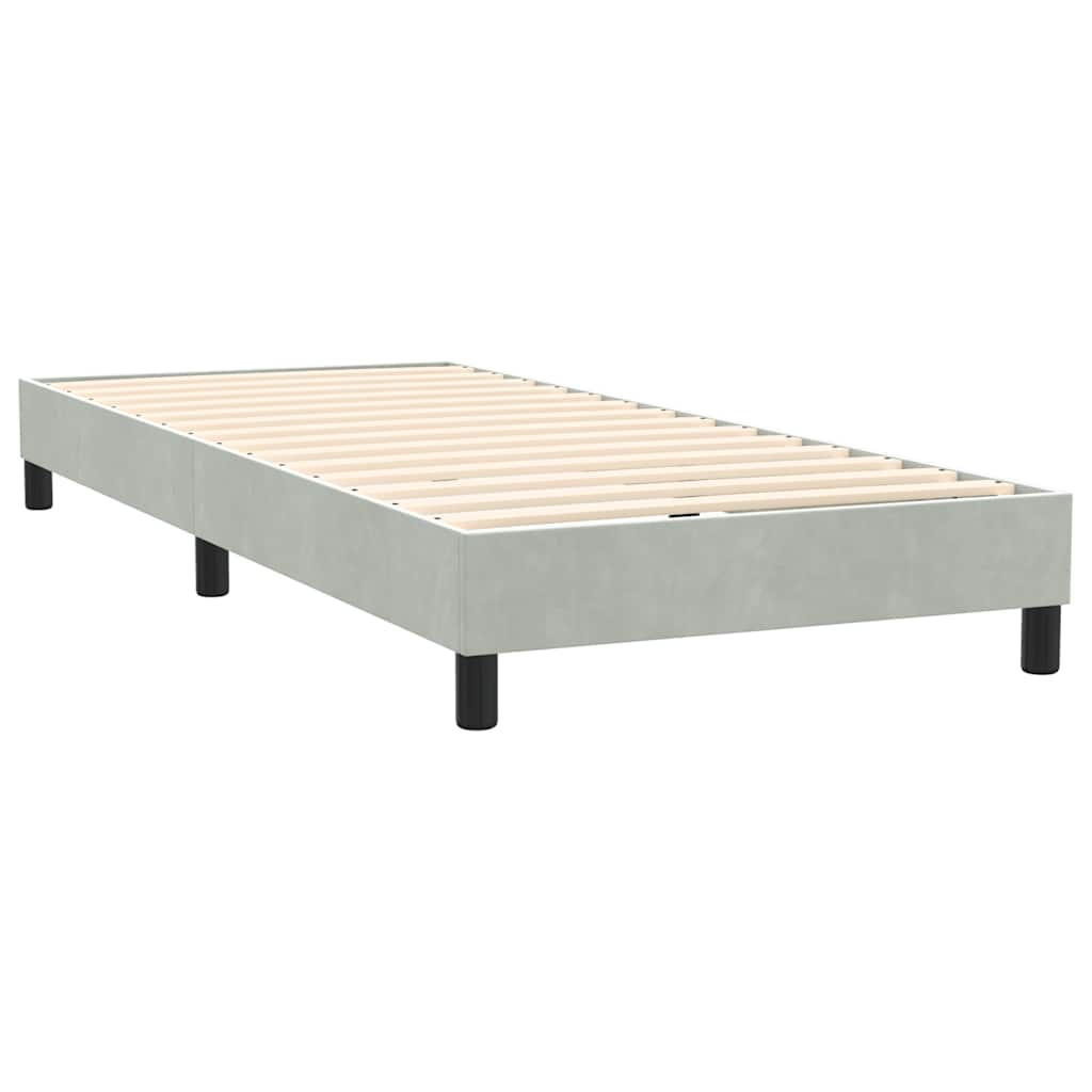 Box Spring krevet s madracem i LED svijetlo sivi 80x210 cm baršun