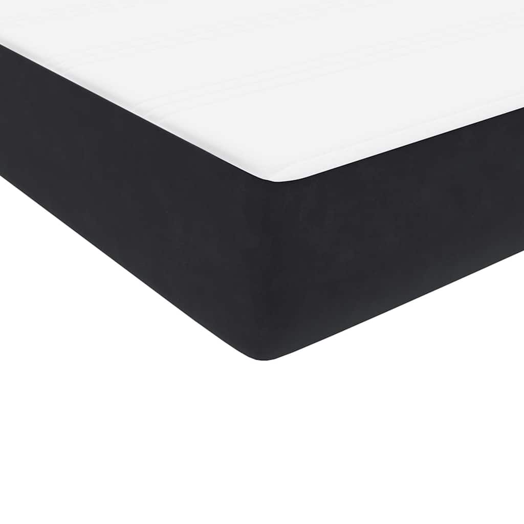 Box Spring krevet s madracem i LED crni 90x210 cm baršunasti