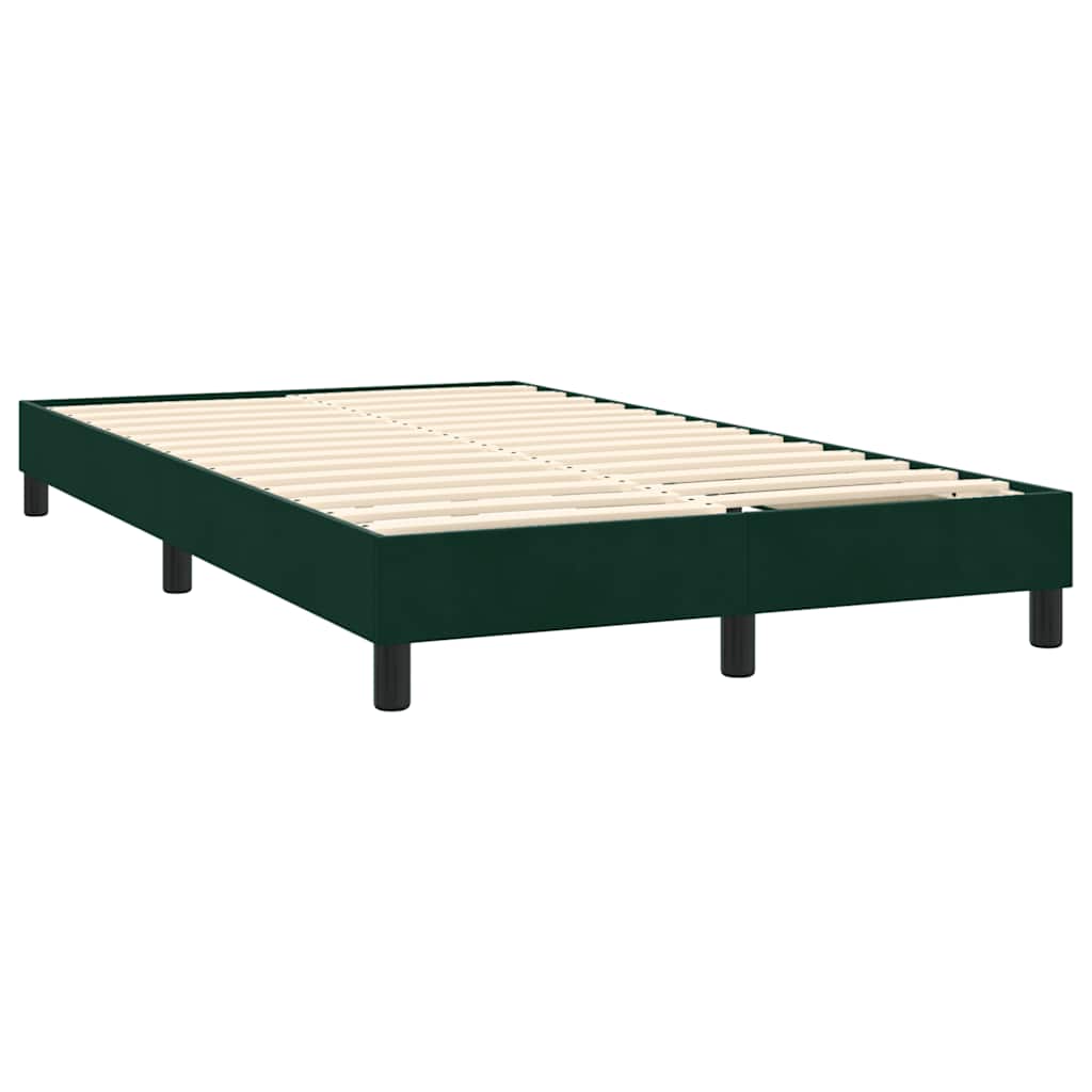 Box Spring krevet s madracem i LED tamno zeleni 160x220 cm baršun