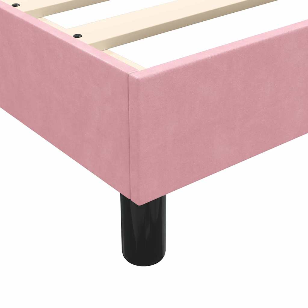 Box Spring krevet s madracem i LED ružičasti 90x210 cm samt