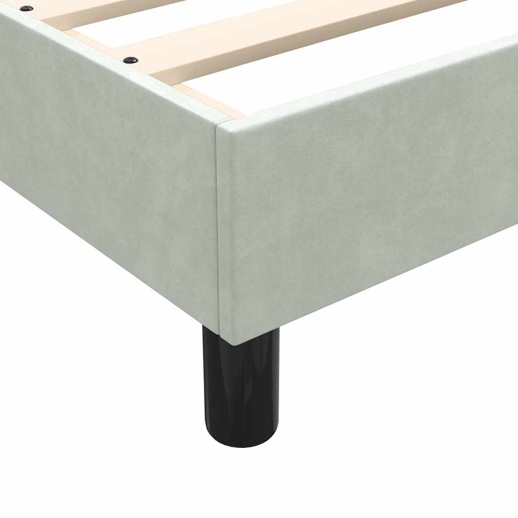 Krevet s oprugama i madracem LED svjetlosivi 160x210 cm baršunasti