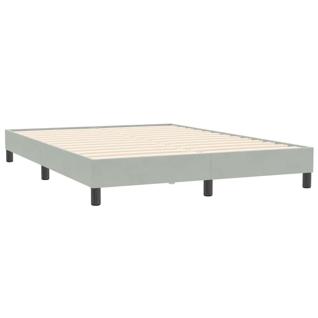 Krevet s oprugama i madracem LED svjetlosivi 160x210 cm baršunasti