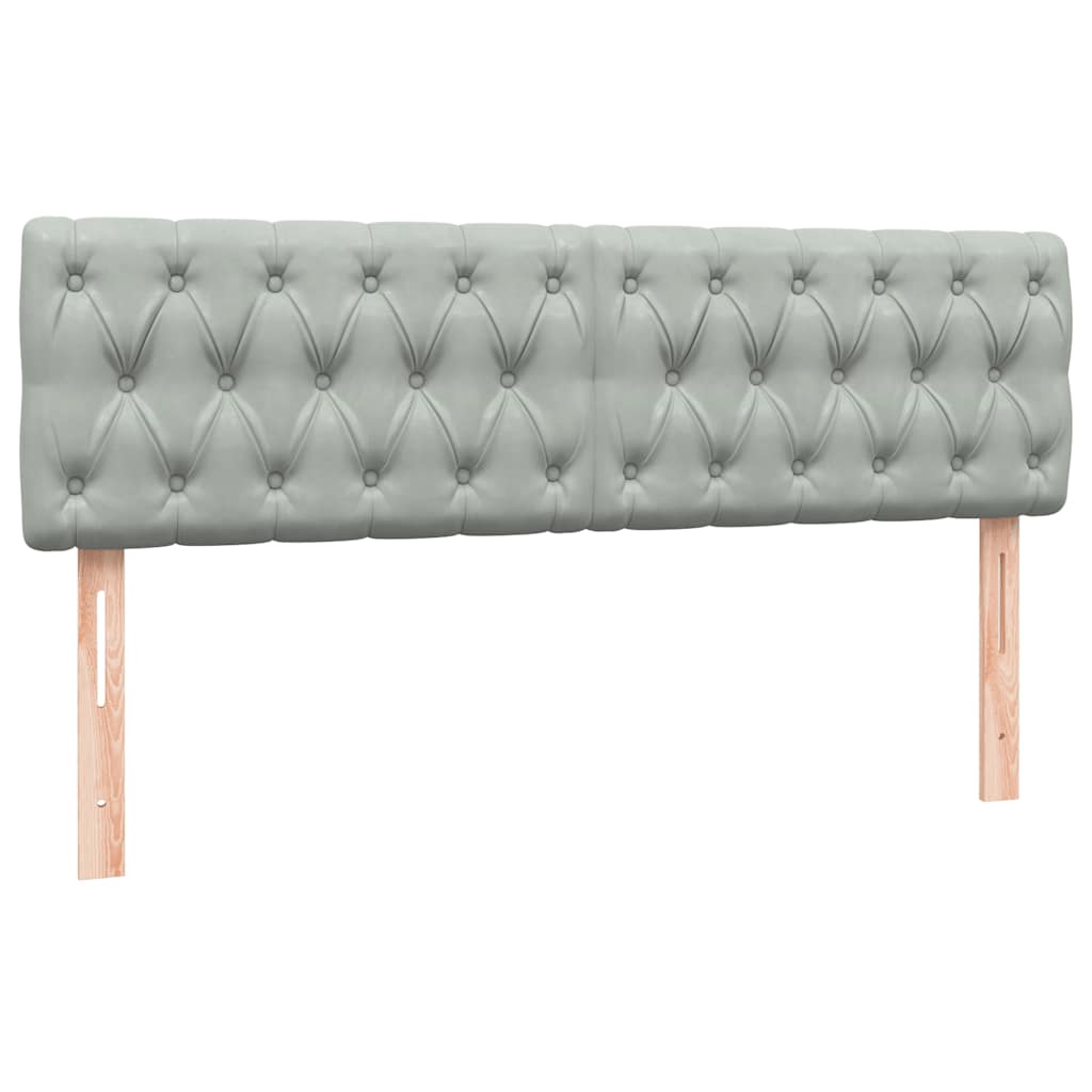 Krevet s oprugama i madracem LED svjetlosivi 160x210 cm baršunasti