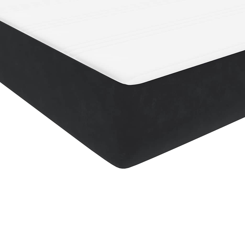 Box Spring krevet s madracem i LED crni 80 x 220 cm baršunasti