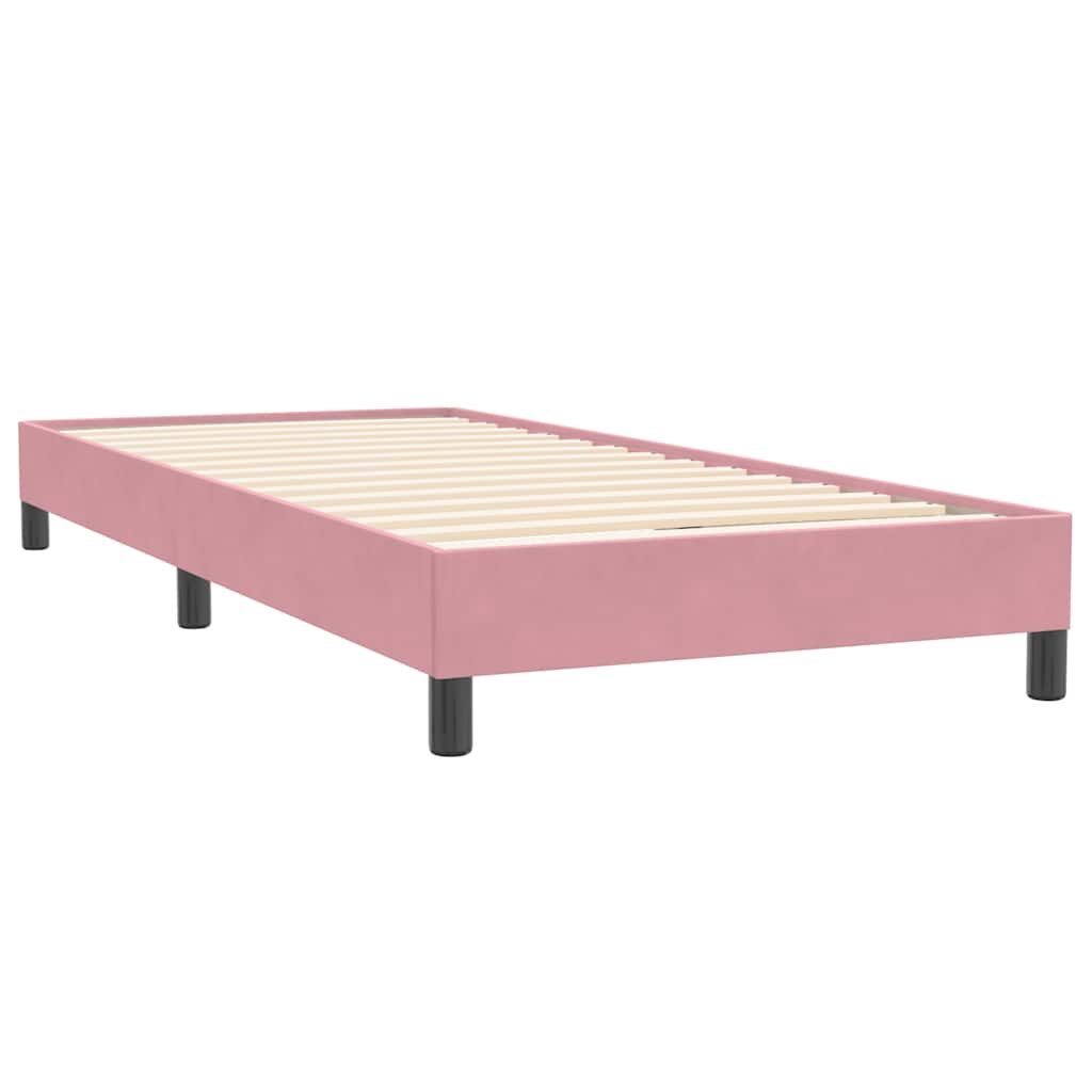 Box Spring krevet s madracem i LED ružičasti 80 x 220 cm baršunasti