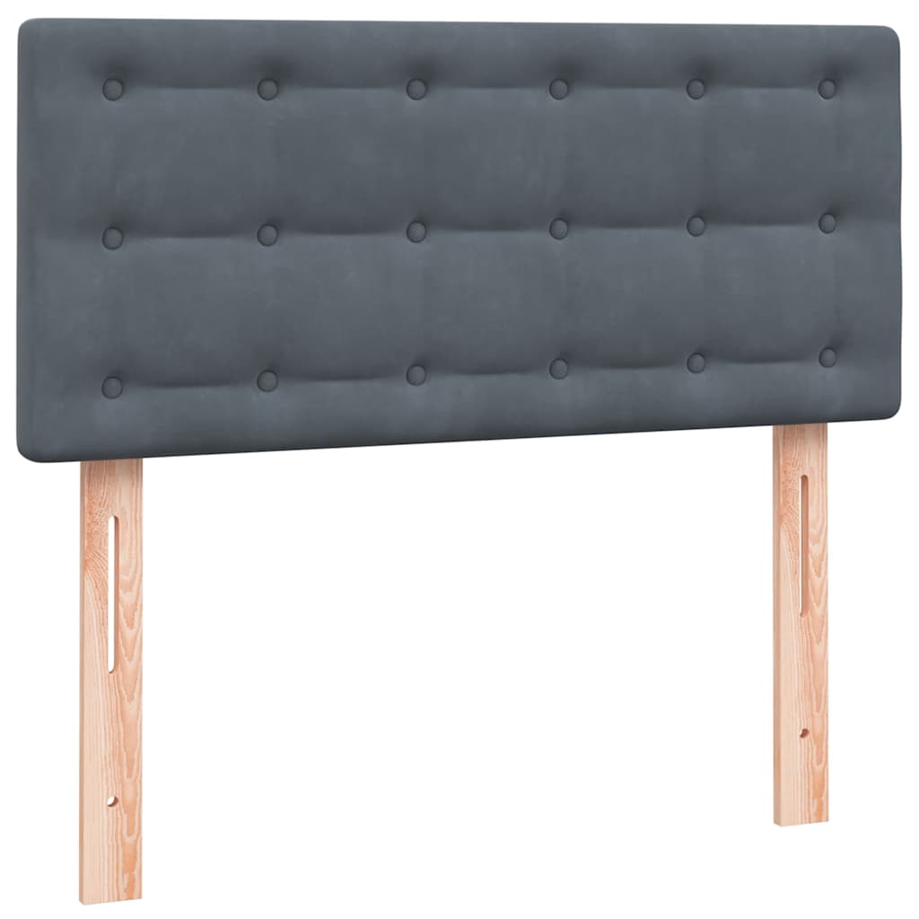Box Spring krevet s madracem i LED tamno sivi 80x210 cm baršun