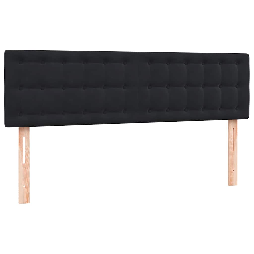 Box Spring krevet s madracem i LED crni 160x210 cm baršunasti