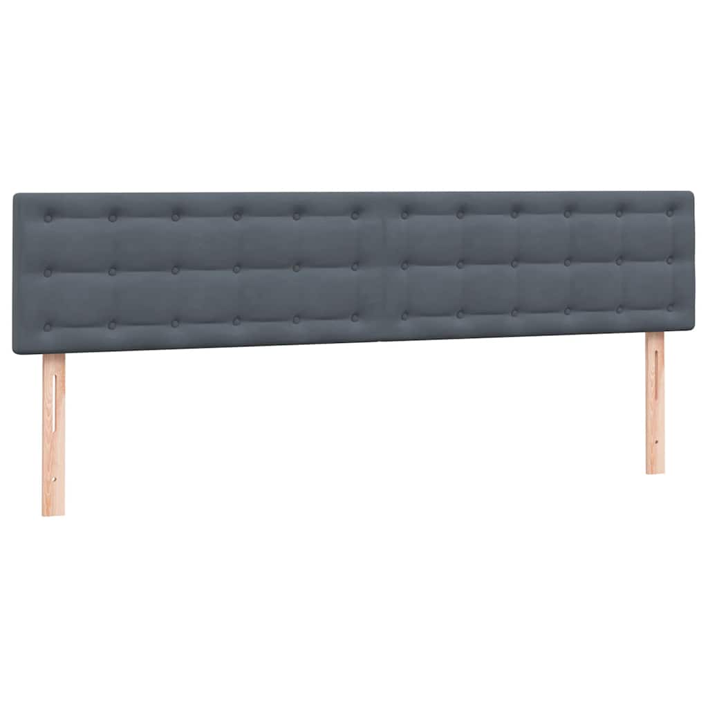 Krevet s oprugama i madracem LED tamnosivi 180x210 cm baršunasti
