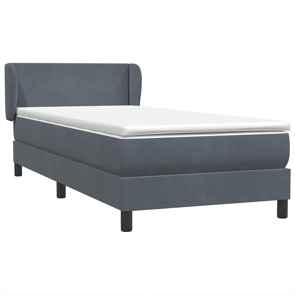 Box Spring krevet s madracem tamno sivi 80x210 cm baršun