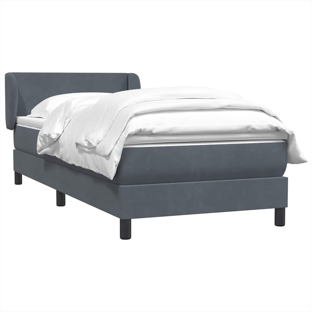 Box Spring krevet s madracem tamno sivi 80x210 cm baršun