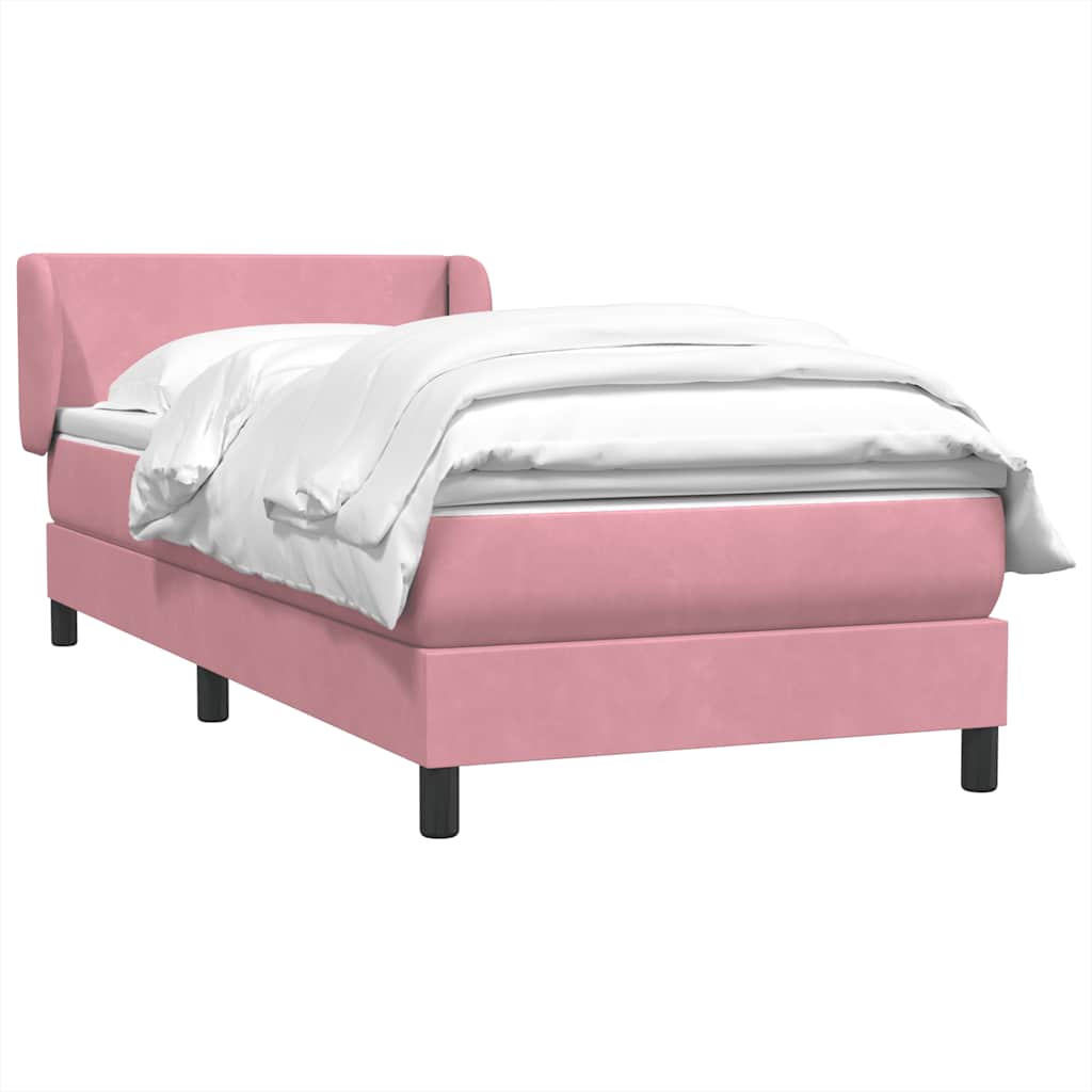 Box Spring krevet s madracem ružičasti 90x210 cm samt