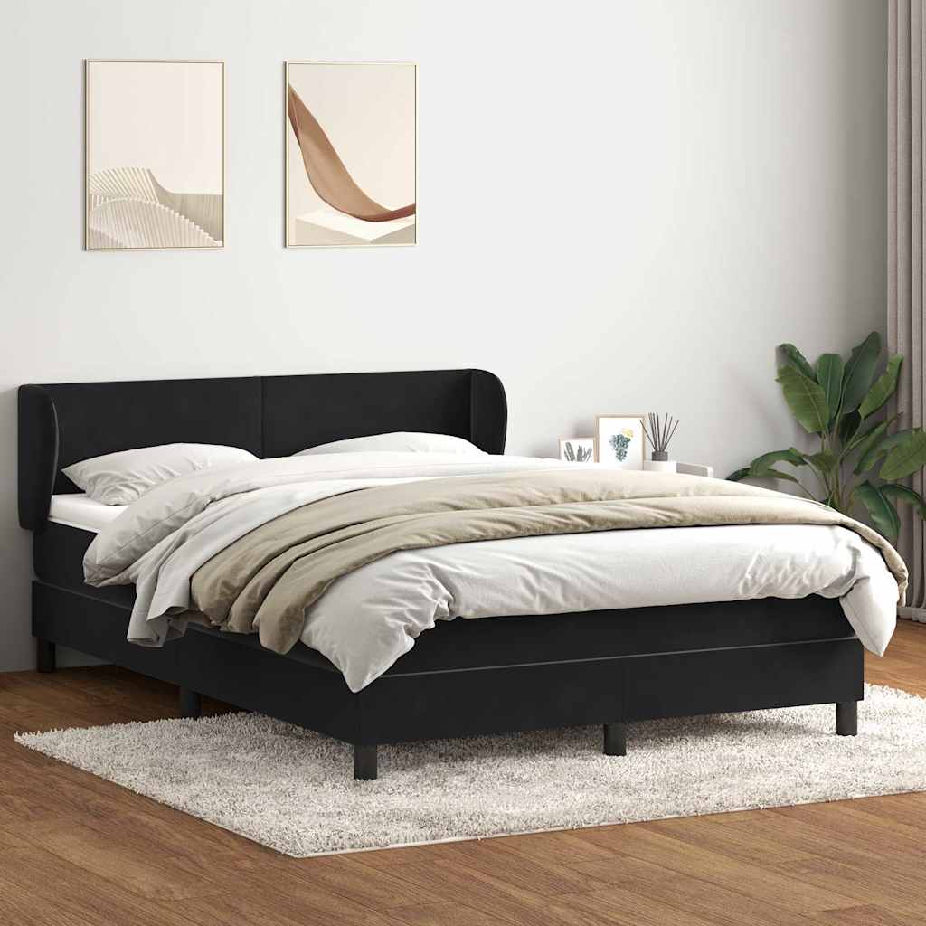 Box spring krevet s madracem crni 160x210 cm baršunasti