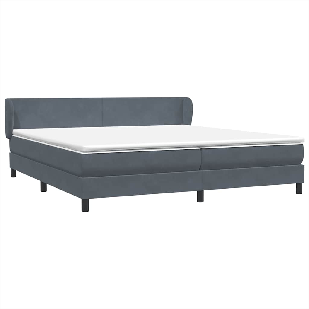 Box Spring krevet s madracima tamno sivi 180x210 cm baršun