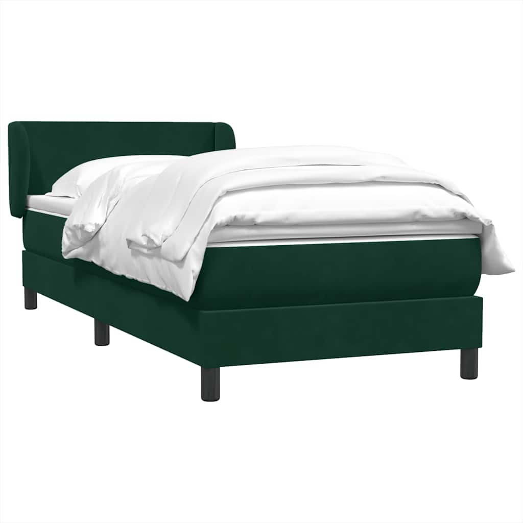 Box Spring krevet s madracem tamnozeleni 80x220 cm baršun