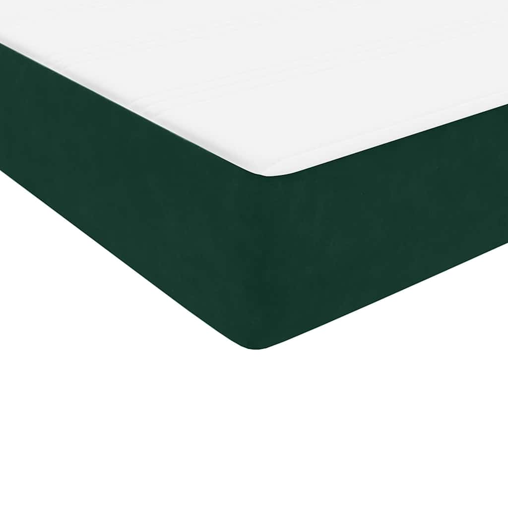 Box Spring krevet s madracem tamnozeleni 80x220 cm baršun