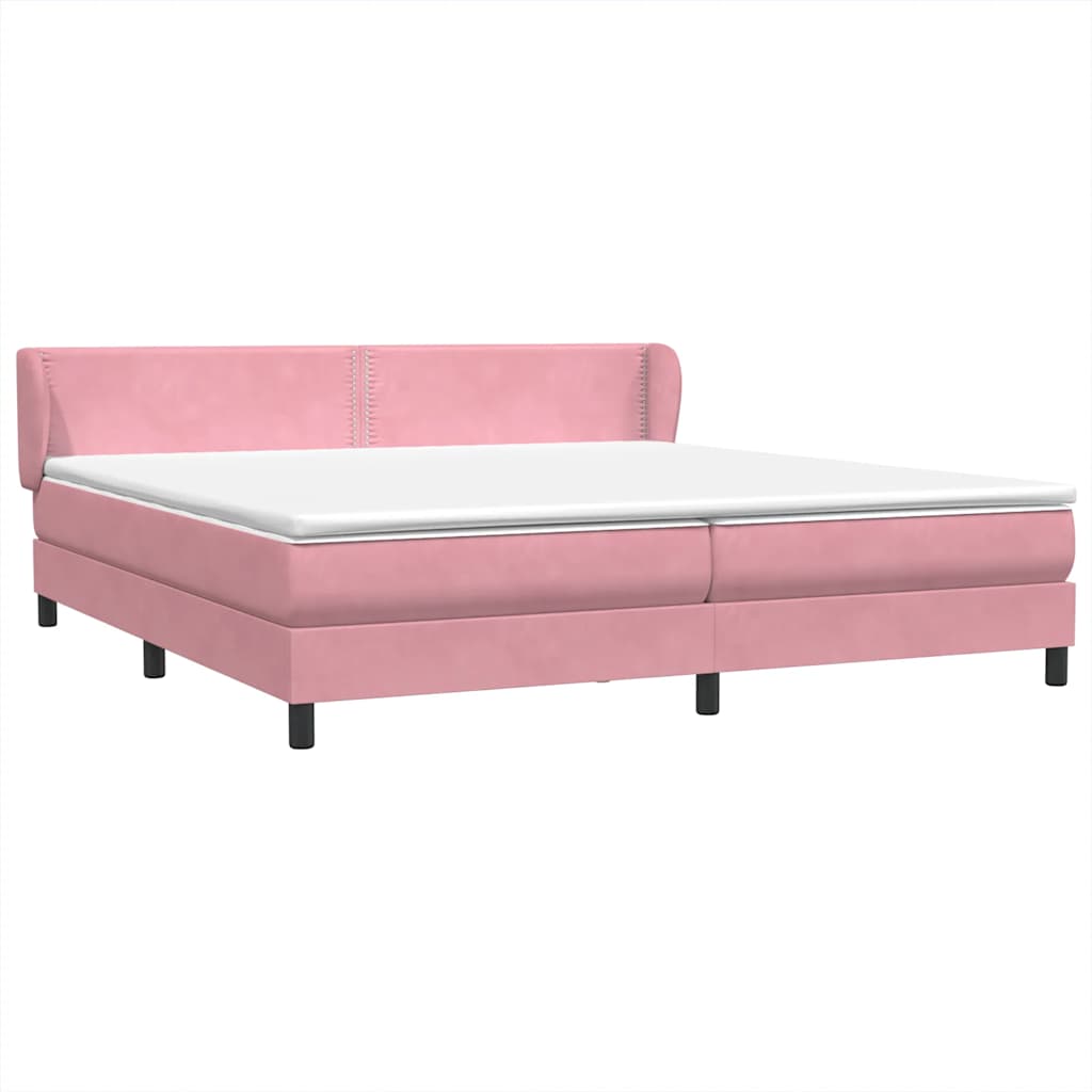Box Spring krevet s madracima ružičasti 180x210 cm baršun