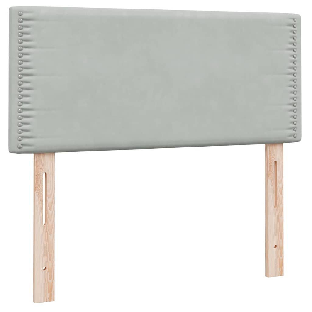 Box Spring krevet s madracem svijetlo sivi 80x220 cm samt