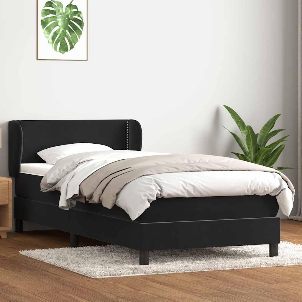 Box spring krevet s madracem crni 80 x 220 cm baršunasti