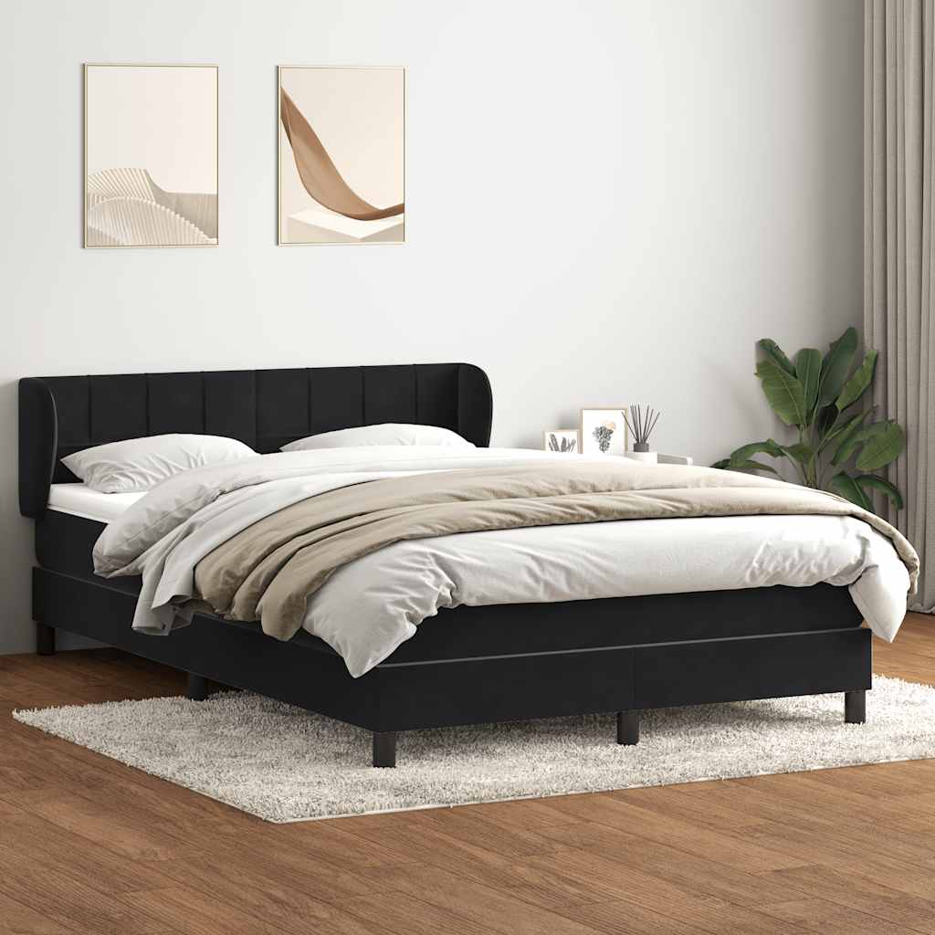 Box spring krevet s madracem crni 160x210 cm baršunasti