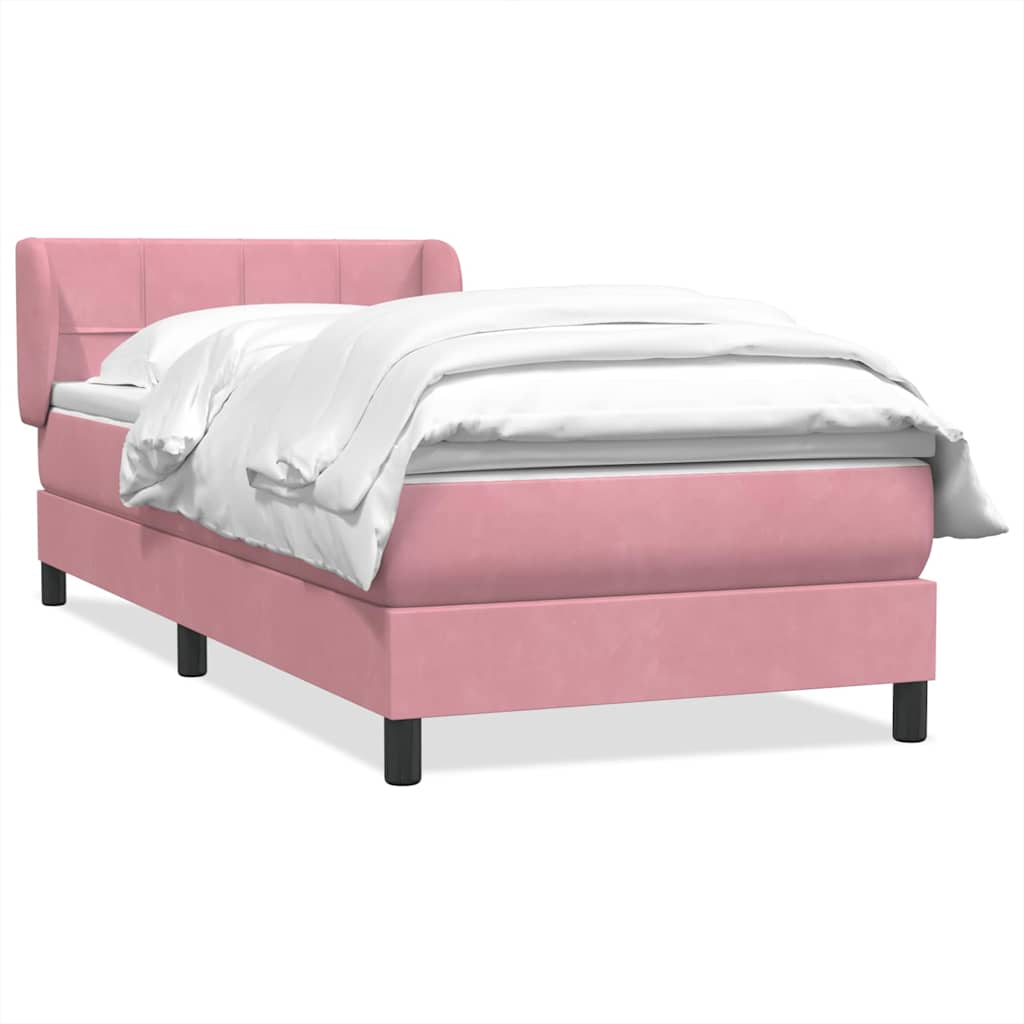 Box spring krevet s madracem ružičasti 80 x 220 cm baršunasti