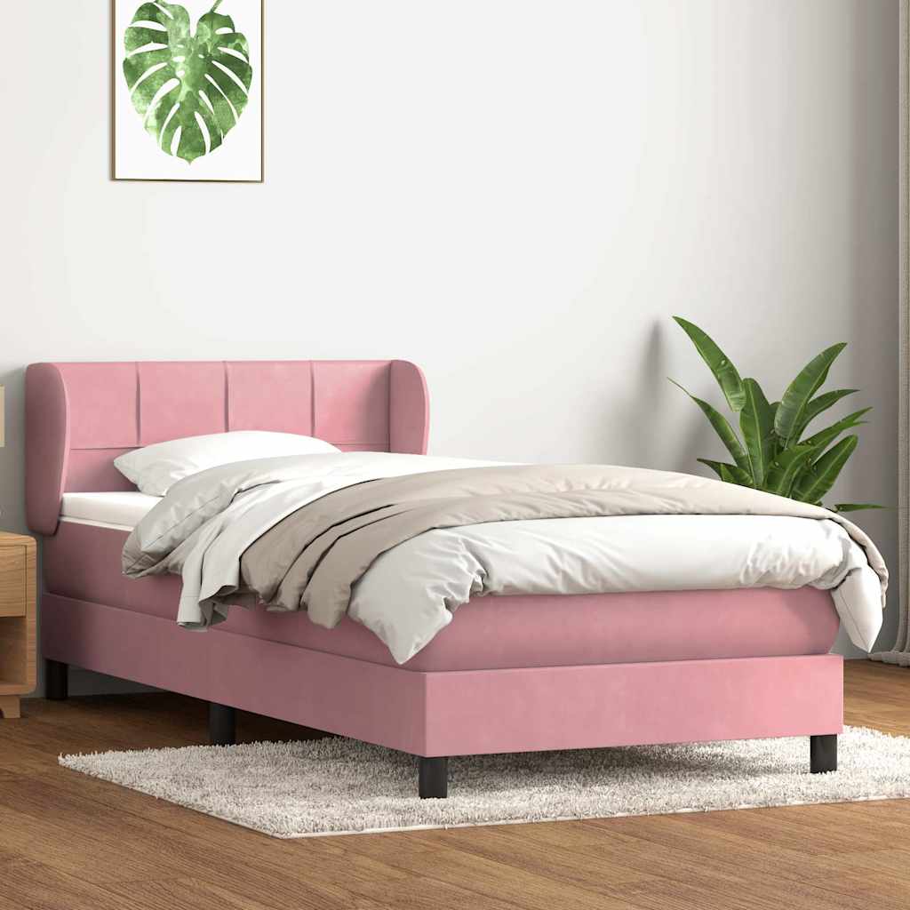 Box spring krevet s madracem ružičasti 80 x 220 cm baršunasti