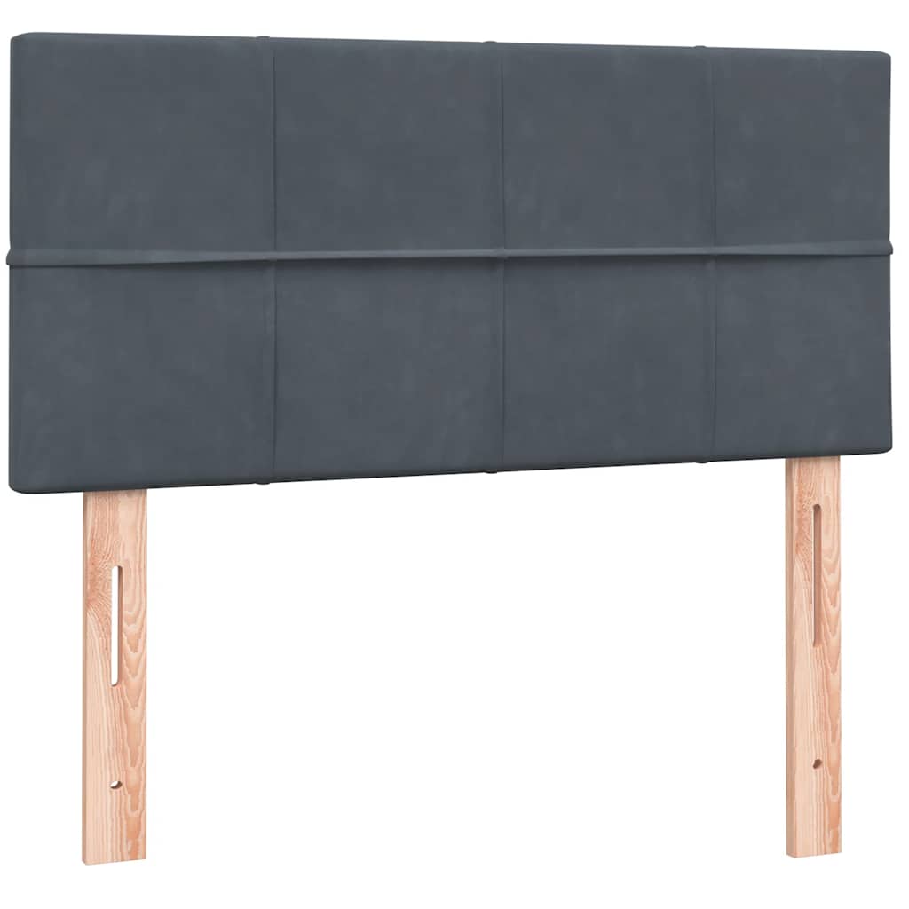 Box spring krevet s madracem tamnosivi 90x220 cm baršunasti