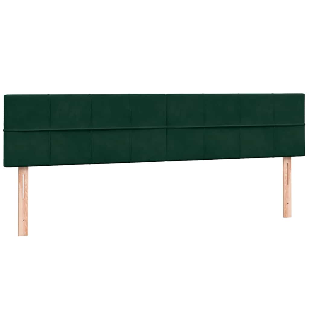 Krevet s oprugama s madracima tamno zeleni 180x220 cm baršun