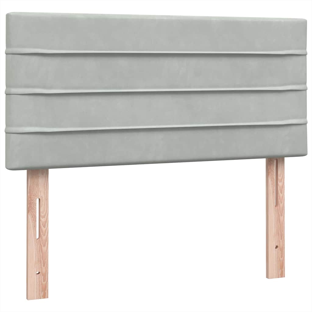 Box Spring krevet s madracem svijetlo sivi 90x210 cm baršun